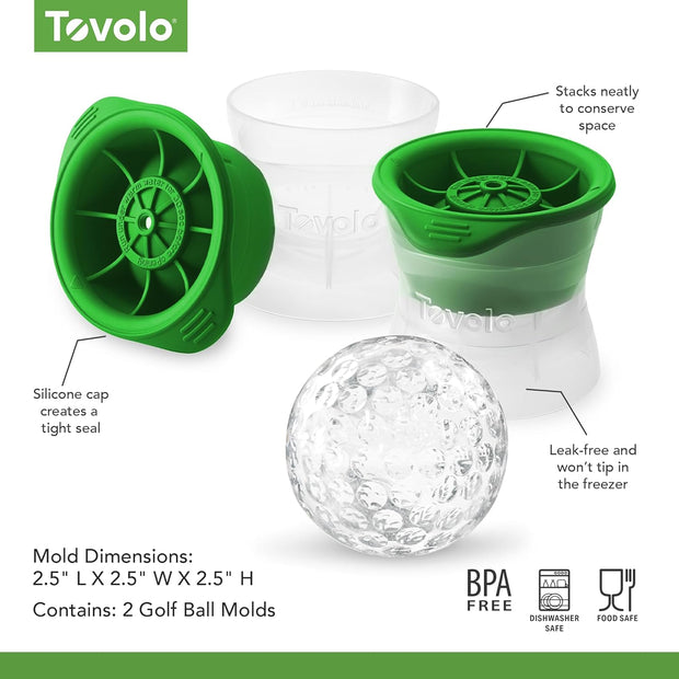 Tovolo - Golf Ball Shaped Ice Molds - Green