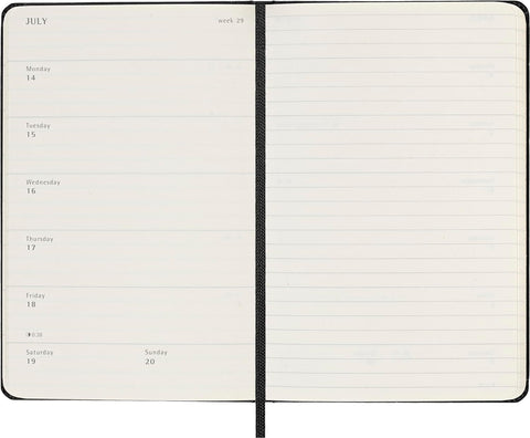 Moleskine - 2025 - 12 Month Weekly Hard Cover Diary - Pocket - Black