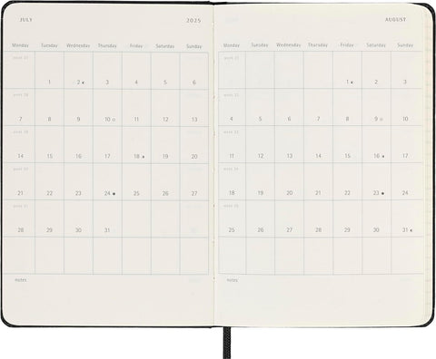 Moleskine - 2025 - 12 Month Weekly Hard Cover Diary - Pocket - Black