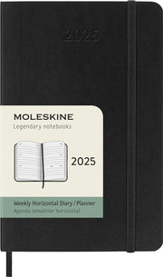 Moleskine - 2025 - 12 Month Weekly Horizontal Soft Cover Diary - Pocket - Black