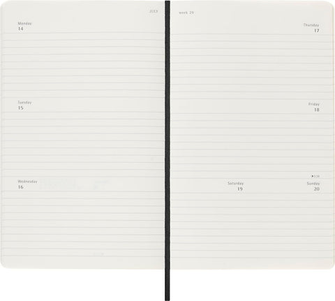 Moleskine - 2025 - 12 Month Weekly Horizontal Soft Cover Diary - Large - Black