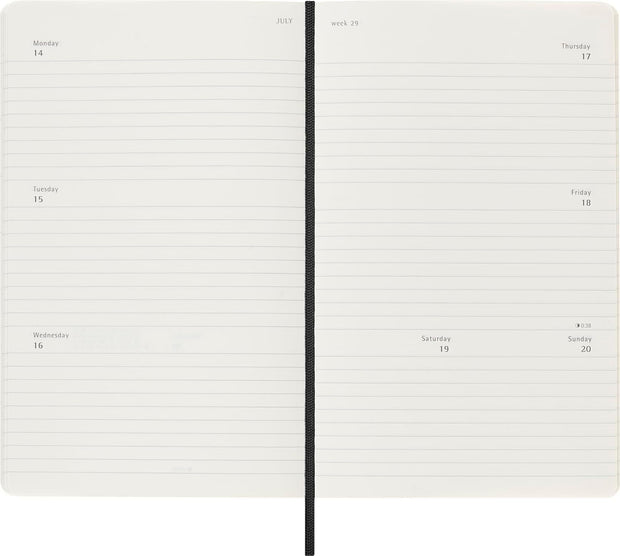 Moleskine - 2025 - 12 Month Weekly Horizontal Soft Cover Diary - Large - Black