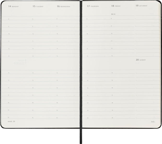 Moleskine - 2025 - 12 Month Weekly Vertical Hard Cover Diary - Large - Black