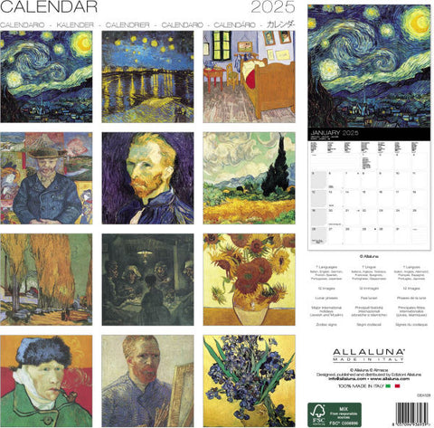 Van Gogh 12" x 12" 2025 Wall Calendar