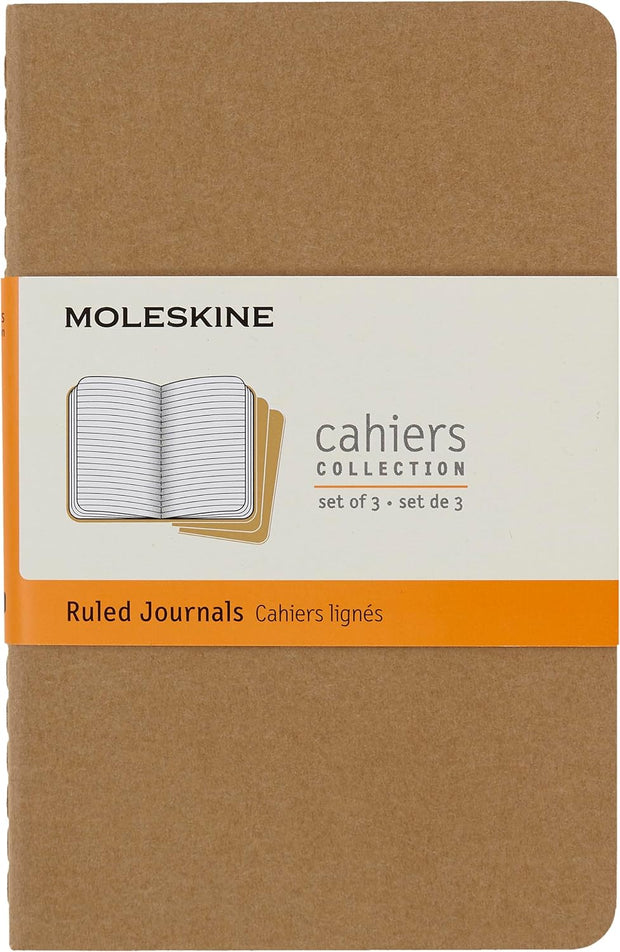 Moleskine - Classic Cahier Notebooks (3 Pack) - Pocket - Squared - Kraft Brown