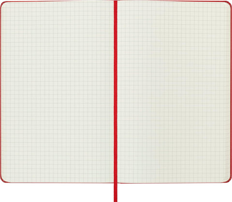 Moleskine - Classic Hard Cover Notebook - Squared - Large - Red