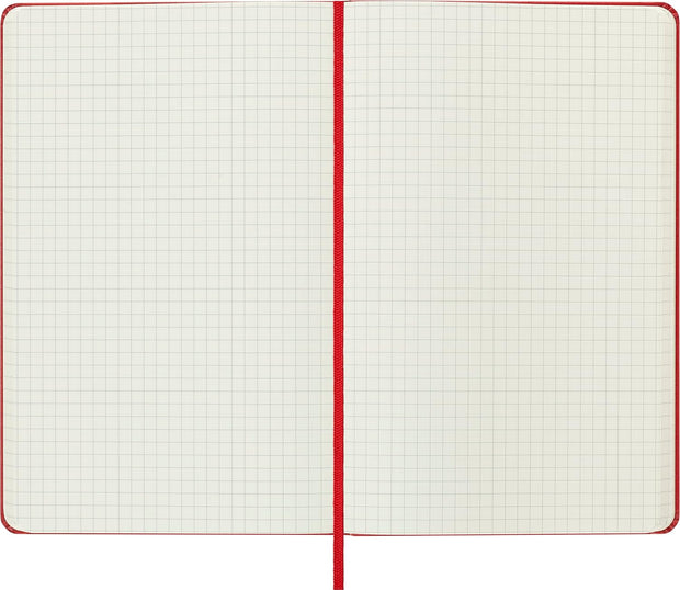 Moleskine - Classic Hard Cover Notebook - Squared - Large - Red