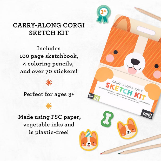 Petit Collage - Carry-Along Corgy Sketch Kit