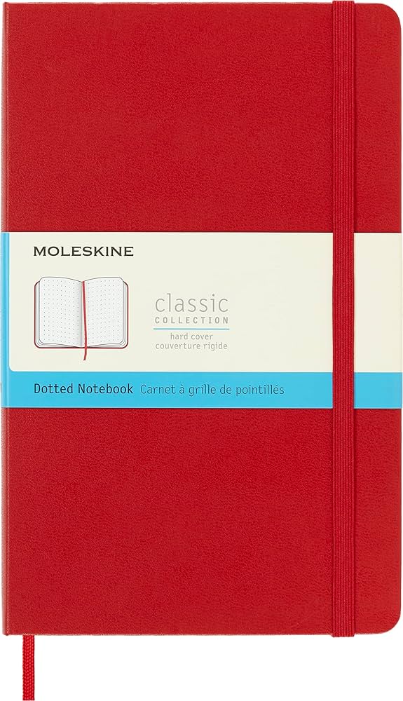 Moleskine - Classic Hard Cover Notebook - Dot Grid - Large - Red