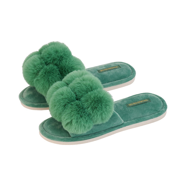 Annabel Trends - Pom Pom Slippers - Cosy Luxe - Spearmint