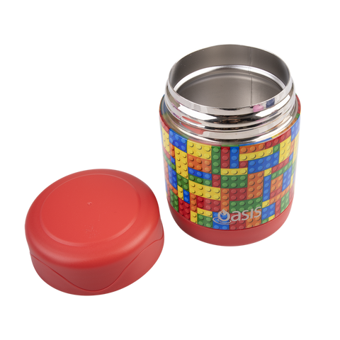 Oasis - Stainless Steel Double Wall Insulated Kid's Food Flask 300ml - Bricks