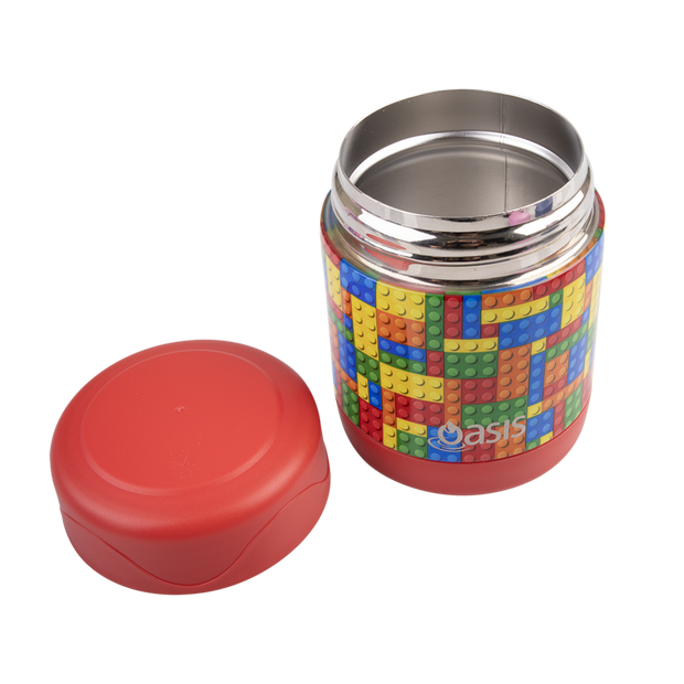 Oasis - Stainless Steel Double Wall Insulated Kid's Food Flask 300ml - Bricks