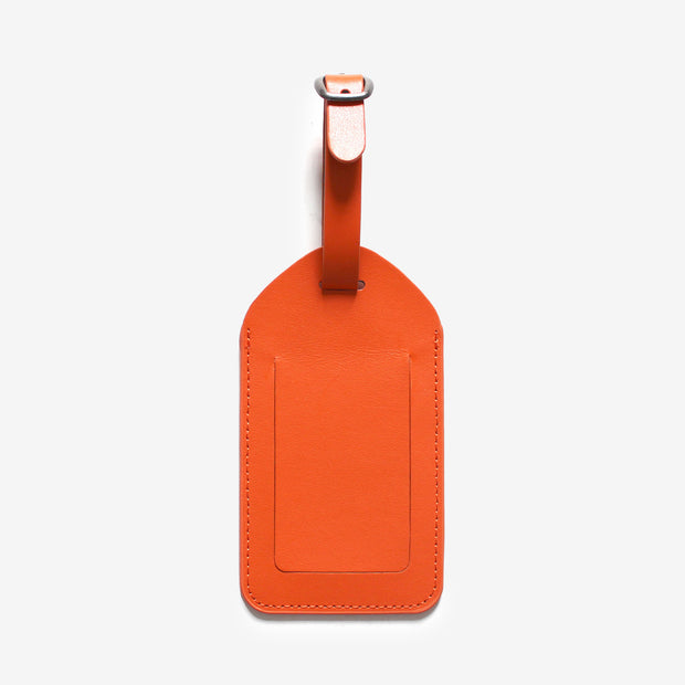 Corban & Blair - Leather Luggage Tag - Orange