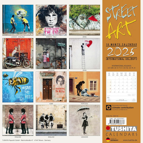 Street Art 2025 Wall Calendar