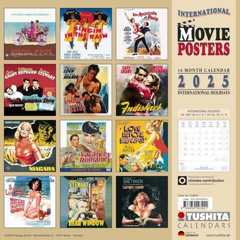 Movie Posters 2025 Wall Calendar