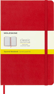 Moleskine - Classic Hard Cover Notebook - Squared - Large - Red