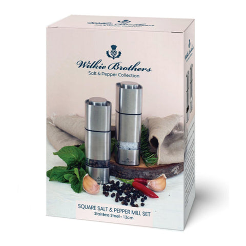 Wilkie Brothers - Salt & Pepper Mill Set Stainless Steel - 13cm