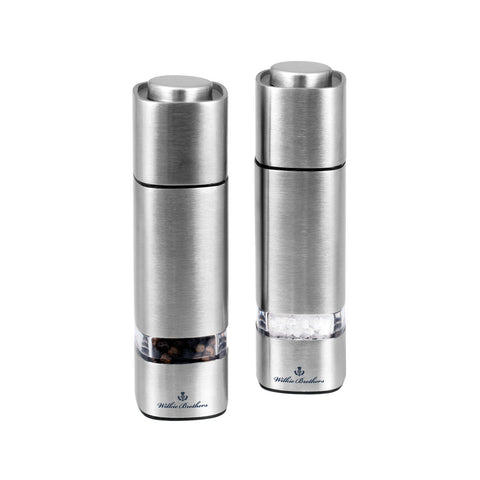 Wilkie Brothers - Salt and Pepper Mill Set Stainless Steel Square - 15.5cm