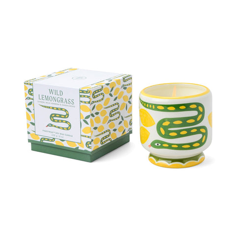 Paddywax - Adopo 8 oz./226g Snake Ceramic Candle - Wild Lemongrass