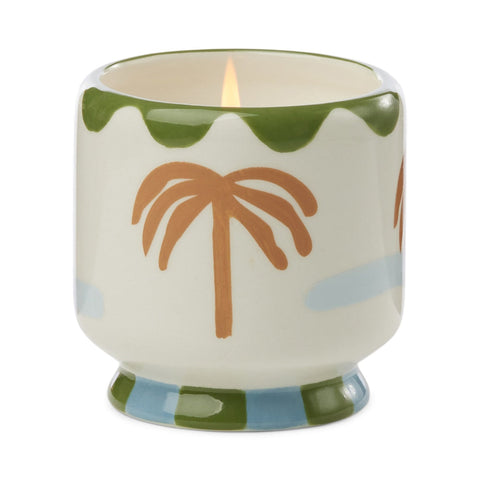 Paddywax - Adopo 8 oz./226g Palm Tree Ceramic Candle - Lush Palms