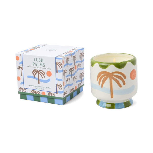 Paddywax - Adopo 8 oz./226g Palm Tree Ceramic Candle - Lush Palms