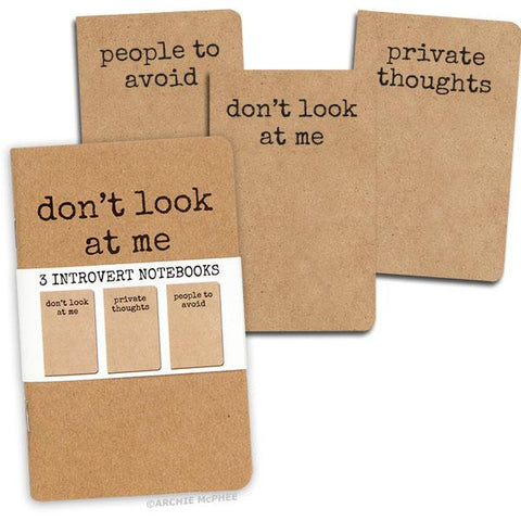 Archie McPhee - Introvert Notebooks - Set Of 3