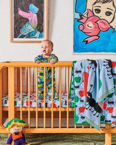 Kip & Co - Ants Pants Organic Cotton Quilted Cot Bedspread