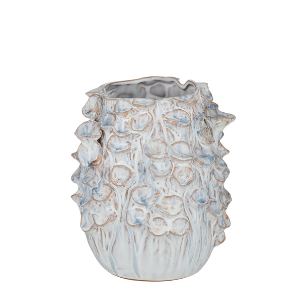 Avoca Ceramic Vase - White/Blue