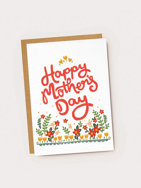 Mother's Day Greeting Card - Country Flowerbed