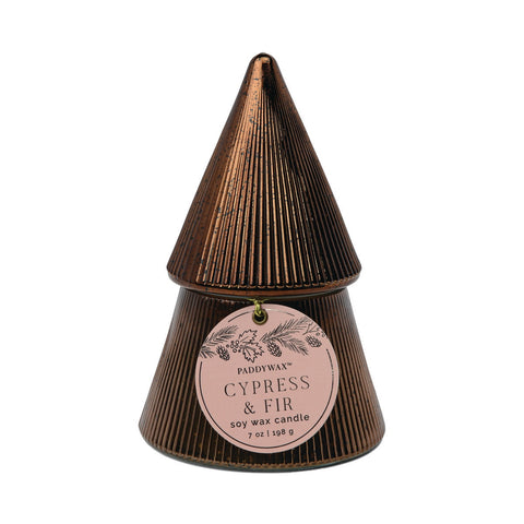 Paddywax - Cypress & Fir 7oz / 198g Copper Stacked Tree Candle