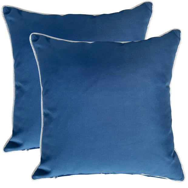 Piped Blue Cushion 50x50cm