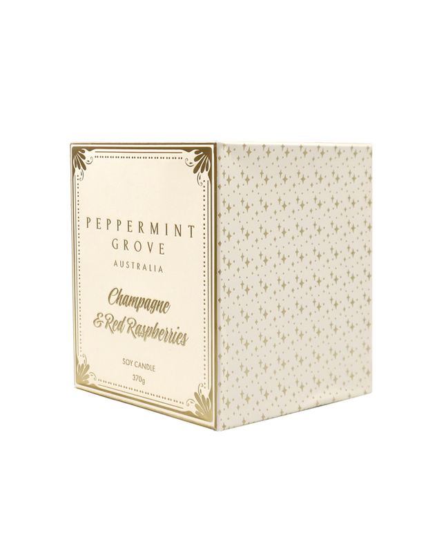 Peppermint Grove - Champagne & Red Raspberries Soy Candle 370g