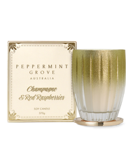 Peppermint Grove - Champagne & Red Raspberries Soy Candle 370g