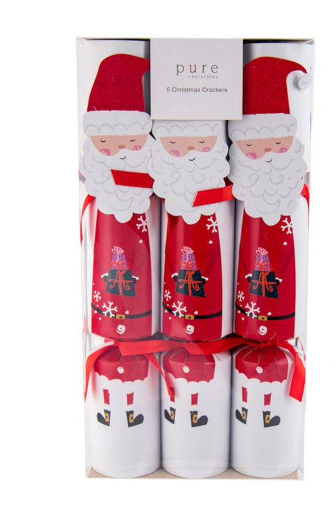 Premium Cracker Box 6 Shiny Red Santa 30cm