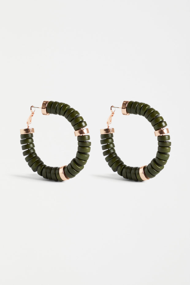 ELK - Nima Hoop Earring Dark Olive