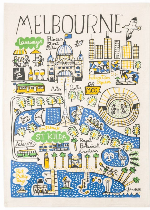 Melbourne Tea Towel by Julia Gash