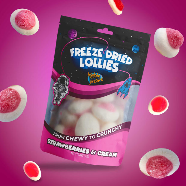 Freeze Dried Lollies - Strawberries & Cream