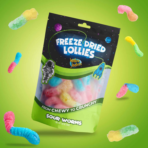 Freeze Dried Lollies - Sour Worms