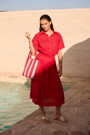 Holiday Collective - Rundle Tote - Red & Pink