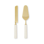 Madras Link - Aries Cream/Gold Cake Server Set