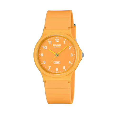 Casio - Analogue Water Resistant Yellow Resin Band - MQ24B-9B