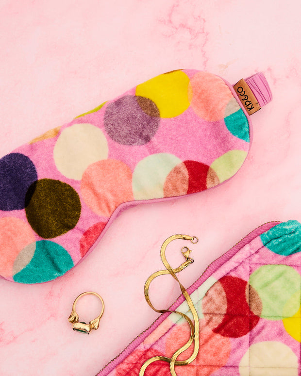 Kip & Co - Confetti Pink Velvet Eye Mask