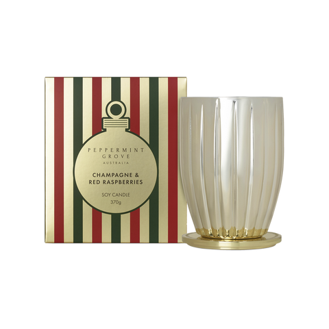 Peppermint Grove - Champagne & Red Raspberries Soy Candle 370g