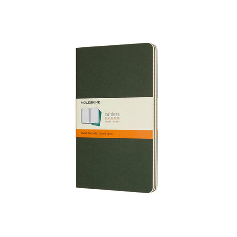 Moleskine - Classic Cahier Notebooks (3 Pack) - Extra Large - Ruled - Green