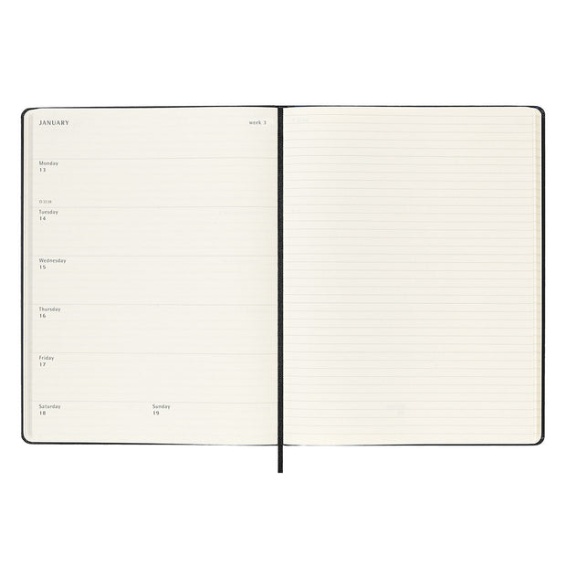 Moleskine - 2025 - 12 Month Weekly Hard Cover Diary - Extra Large - Black