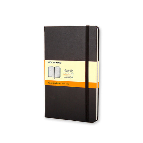 Moleskine - Classic Hard Cover Notebook - Large - Ruled - Black