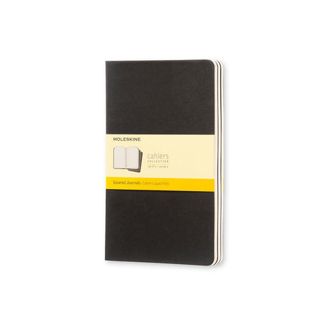 Moleskine - Classic Cahier Notebook (3 Pack) - Large - Squared - Black