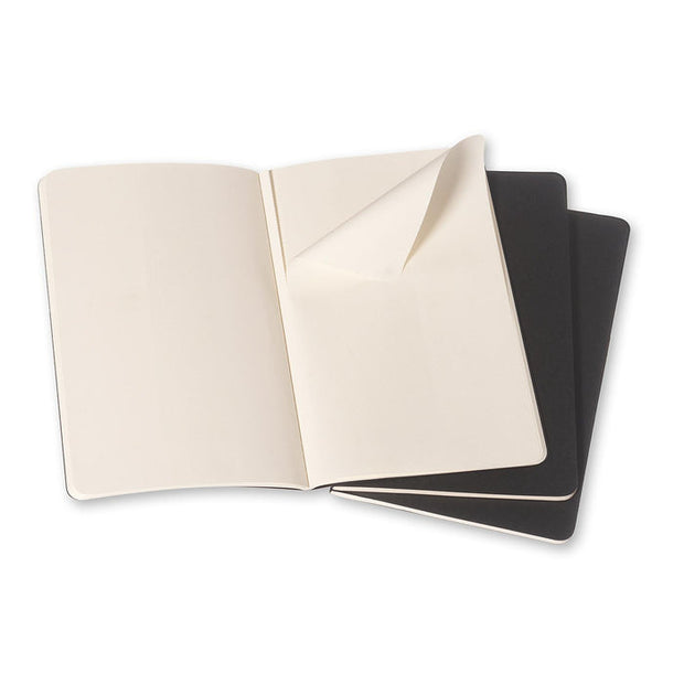 Moleskine - Classic Cahier Notebook (3 Pack) - Large - Plain - Black