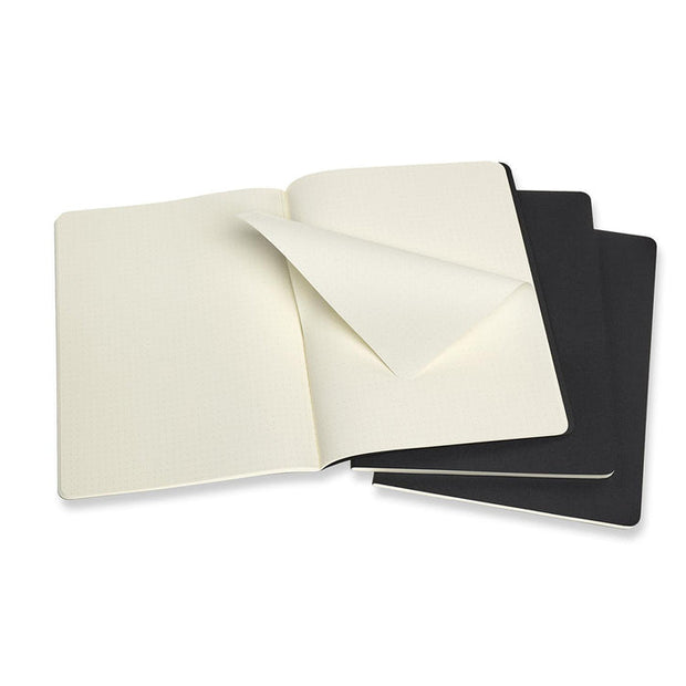 Moleskine - Classic Cahier Notebook (3 Pack) - Extra Large - Dotted - Black