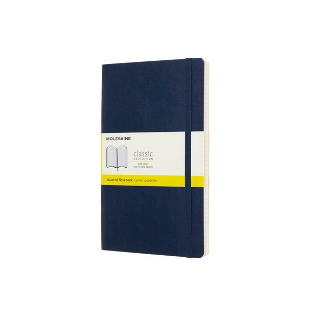 Moleskine - Classic Soft Cover Notebook - Large - Squared - Sapphire Blue